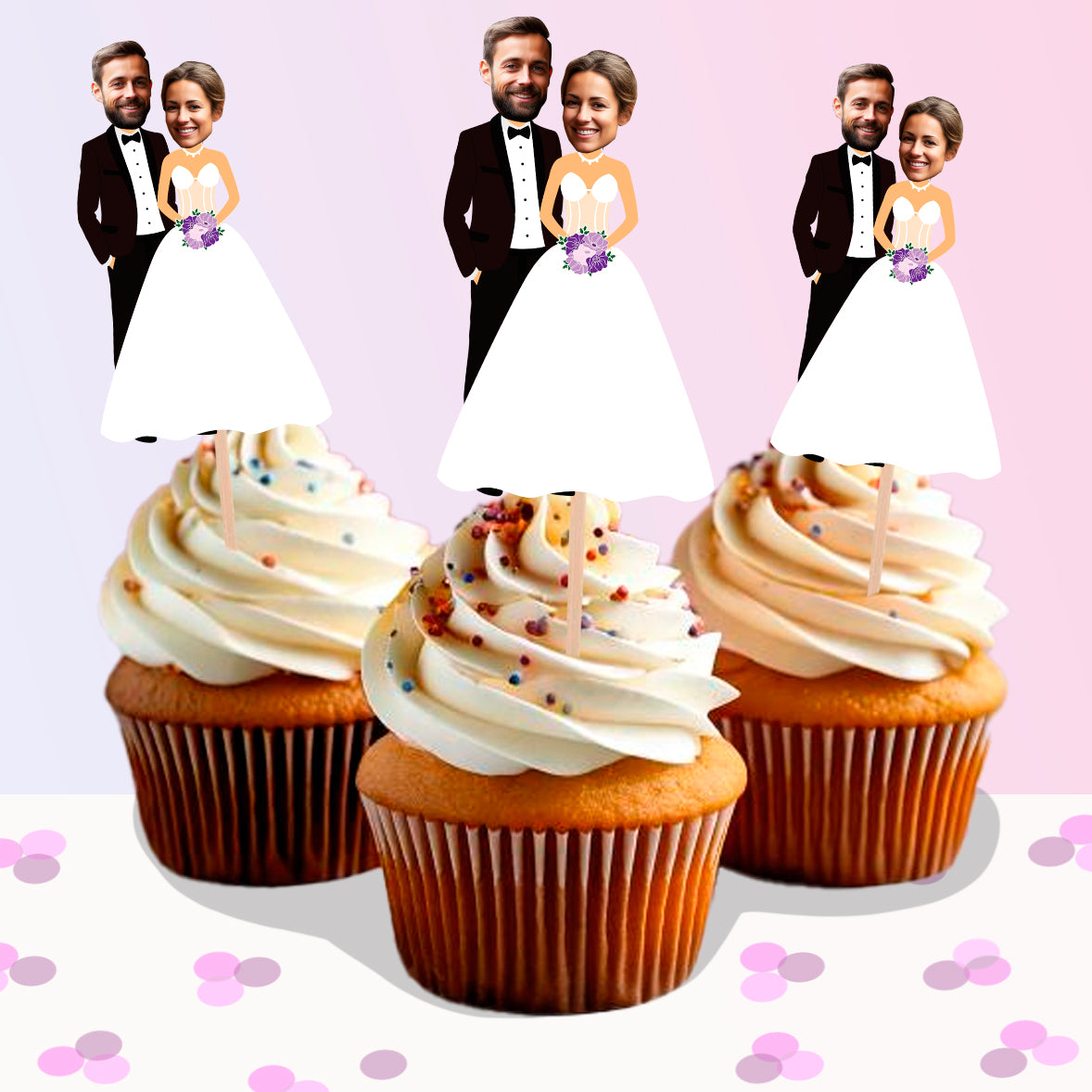 Personalised Bride and Groom Cake Toppers