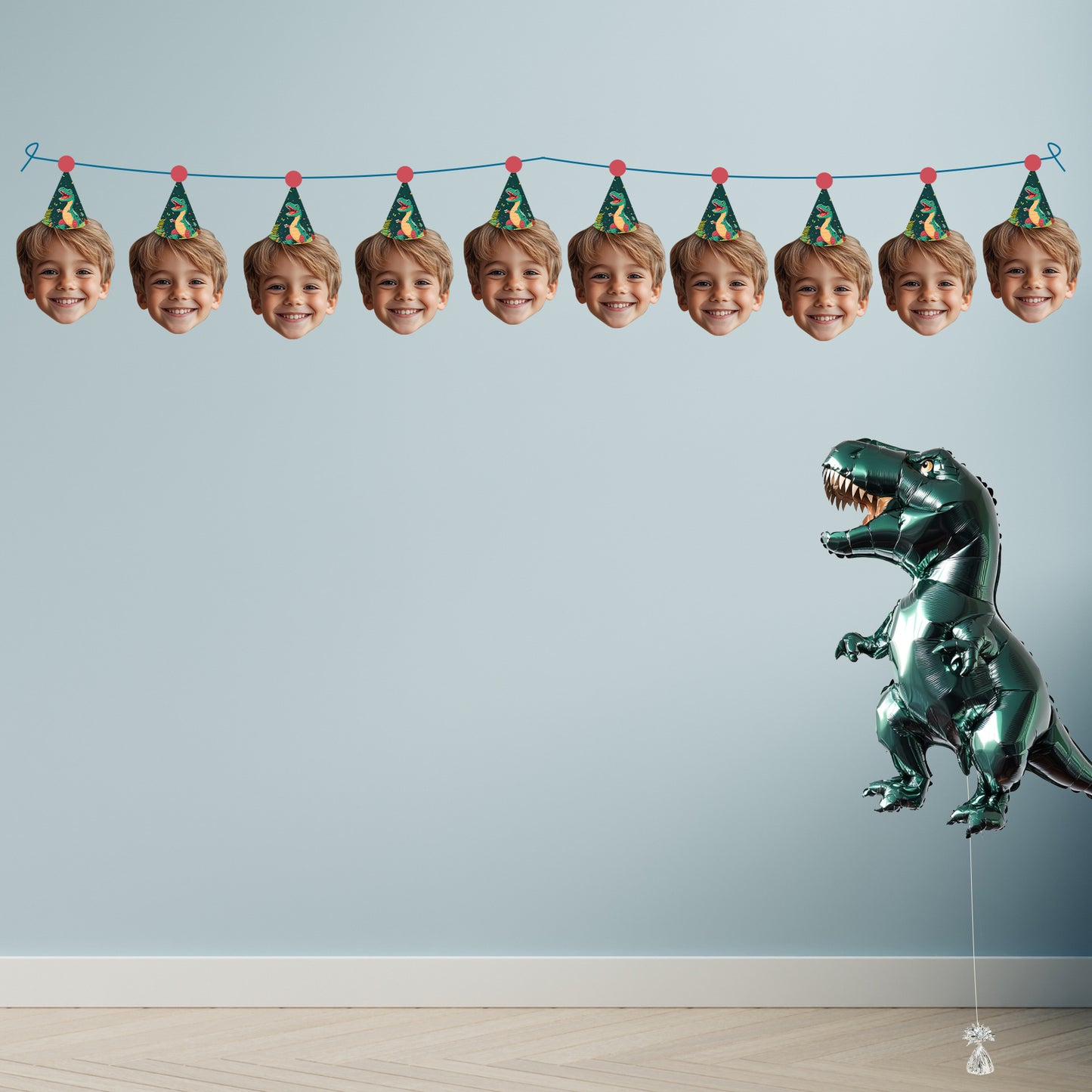 Personalised Dinosaur Party Hat Banner #5