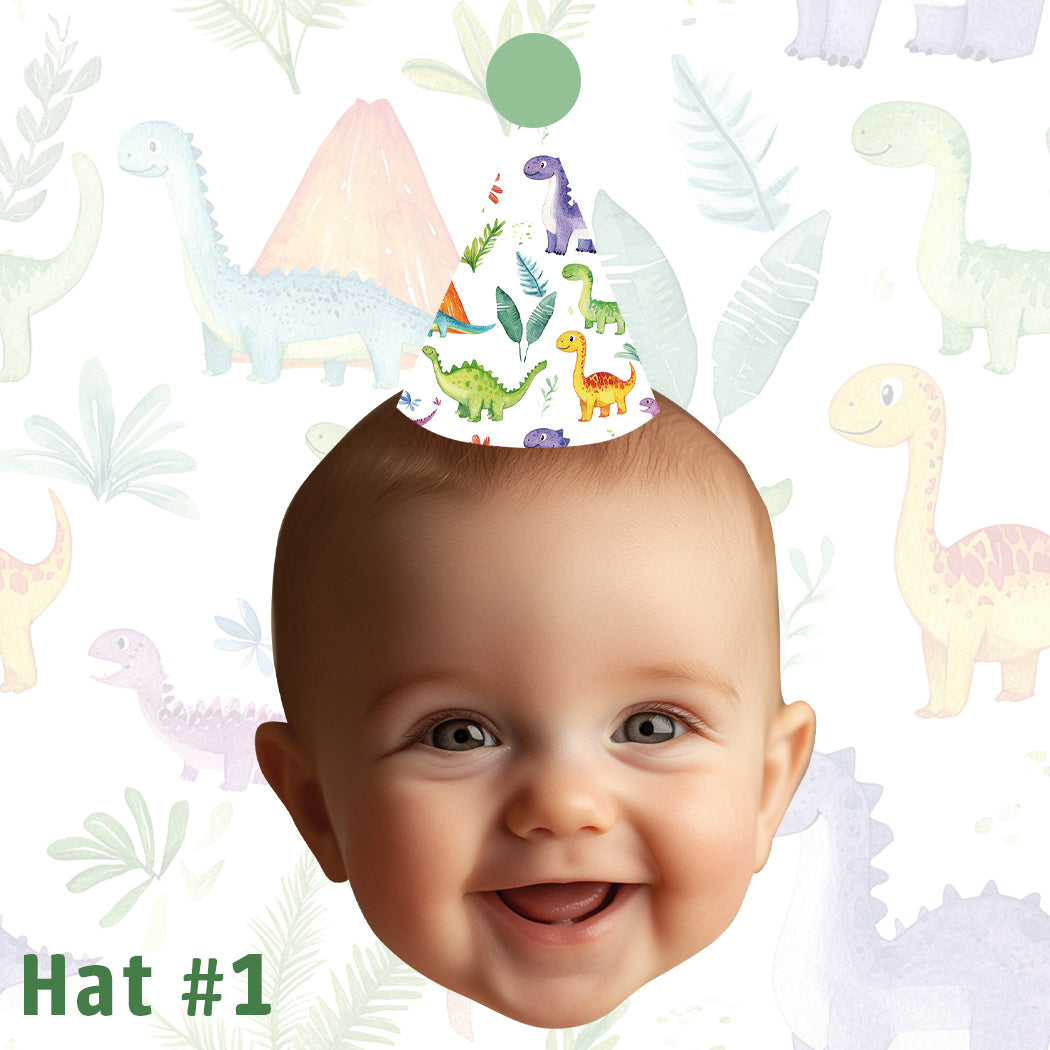 Personalised Dinosaur Party Hat Banner #3
