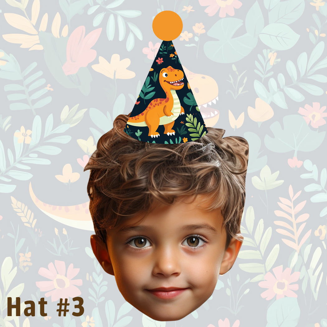 Personalised Dinosaur Party Hat Banner #3