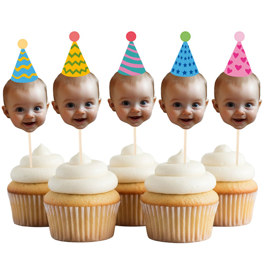 Personalised Party Hat Cake Toppers