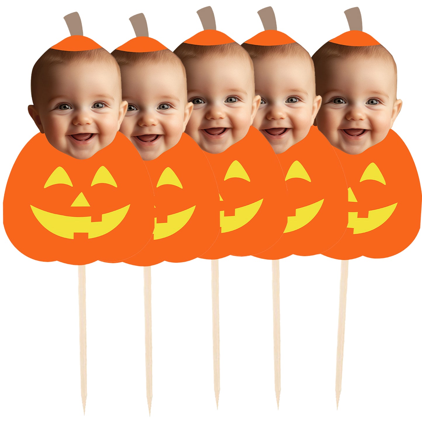 Personalised Pumpkin Halloween Cake Toppers