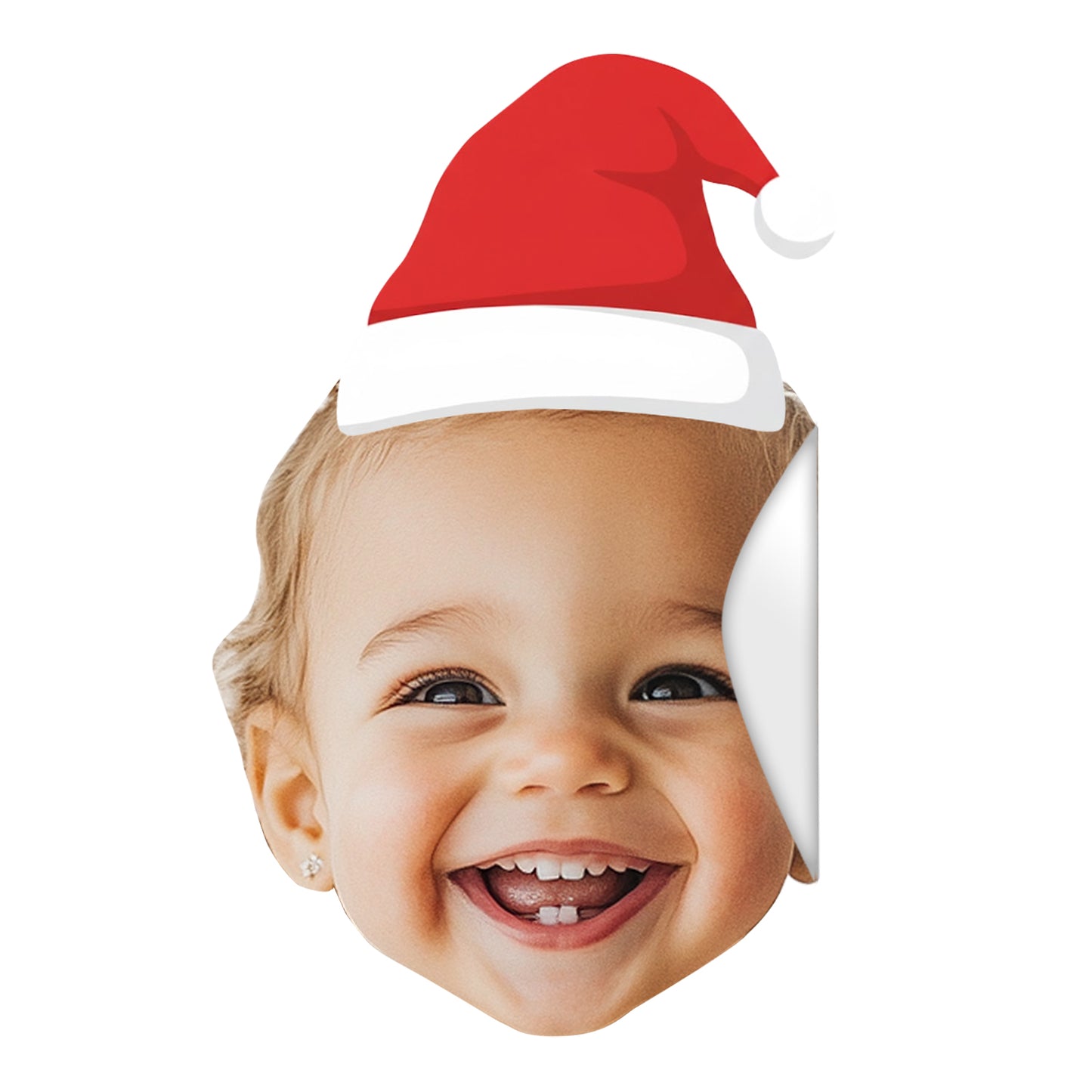Personalised Santa Hat Sticker White Background Christmas Gift