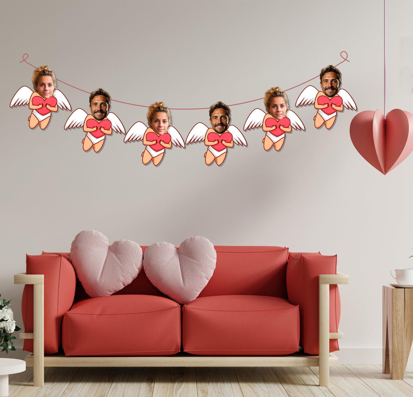 Personalised Cupid Heart Banner