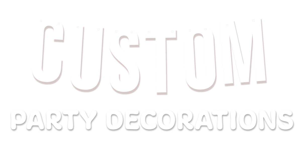 Custom Party Decorations Logo Personalised Birthday Event Decor White Font