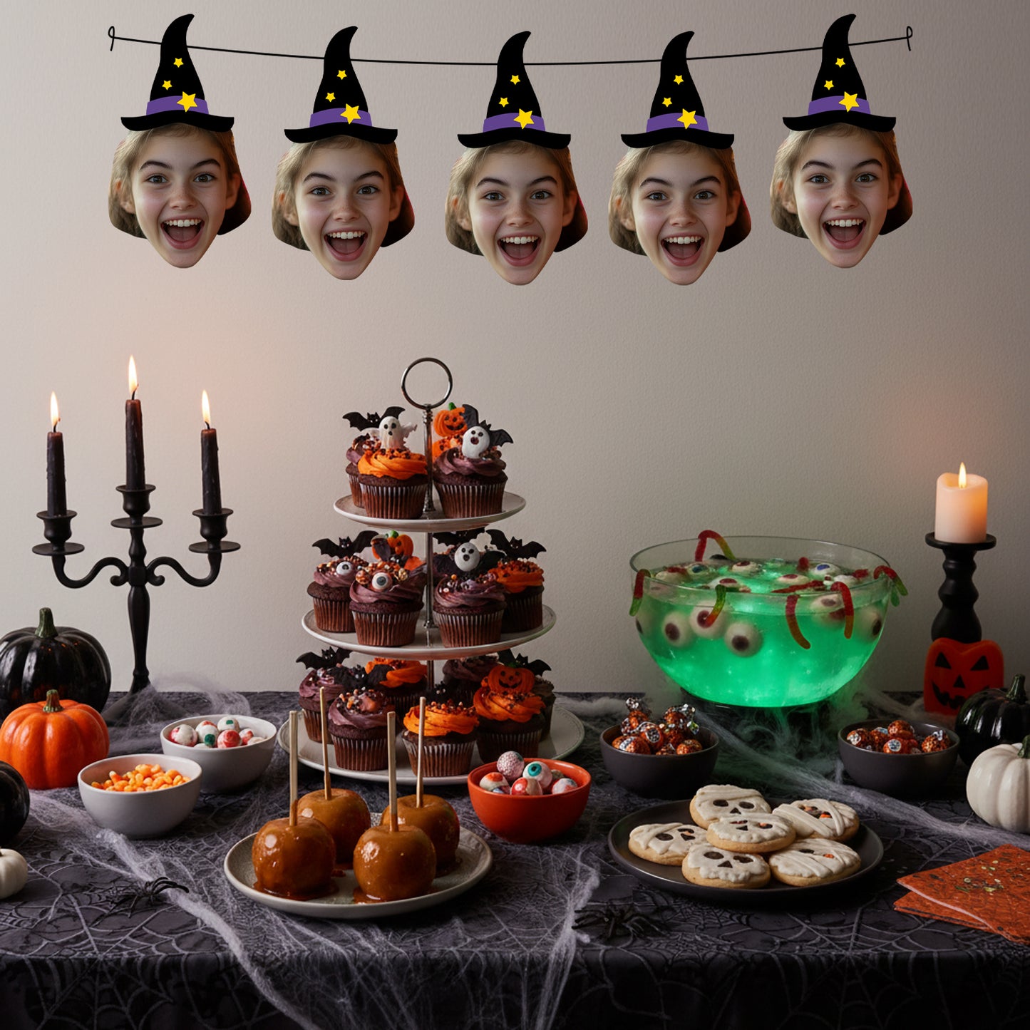 Personalised Witch Hat Halloween Banner