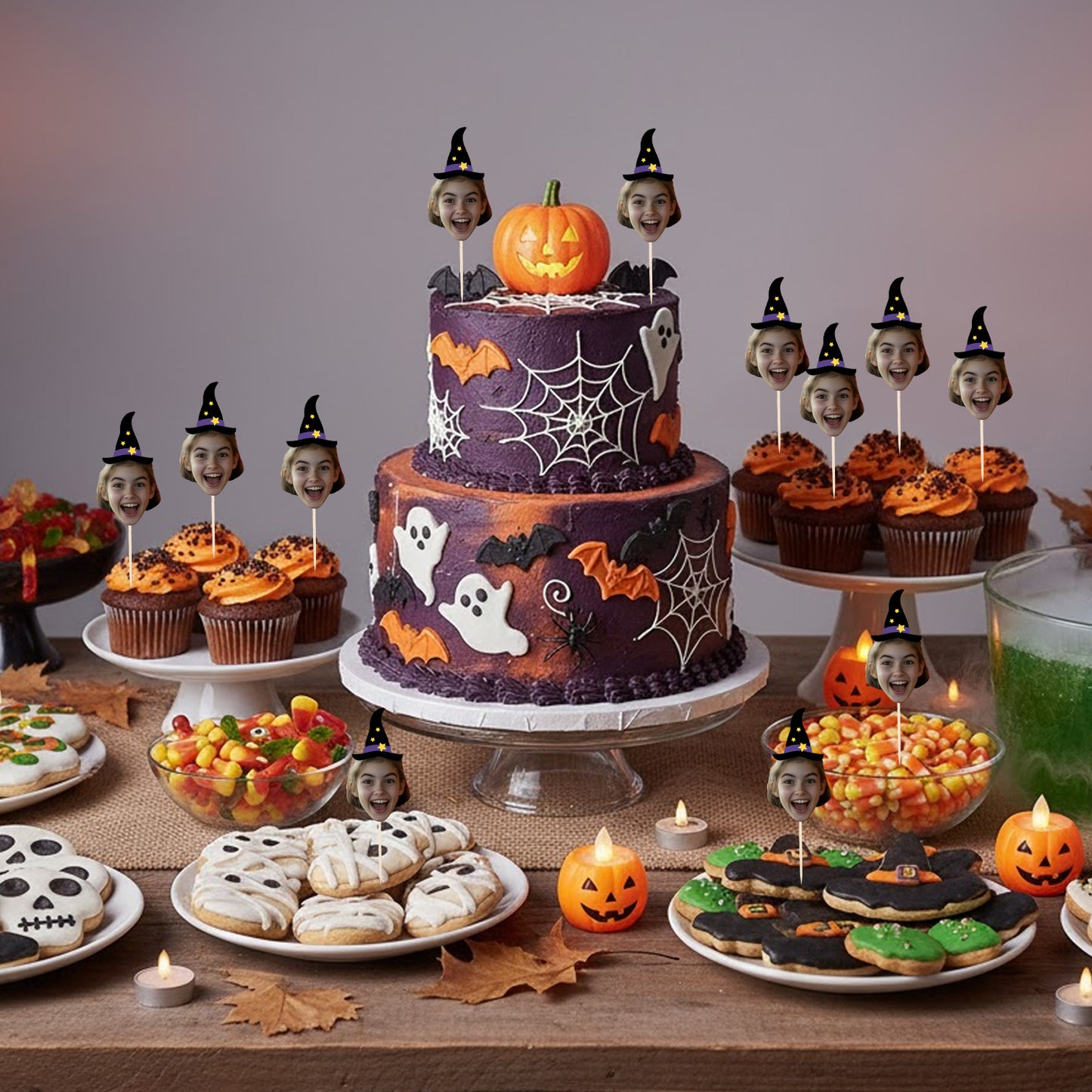 Personalised Witch Hat Cake Toppers