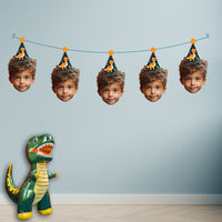 Personalised Dinosaur Party Hat Banner #3