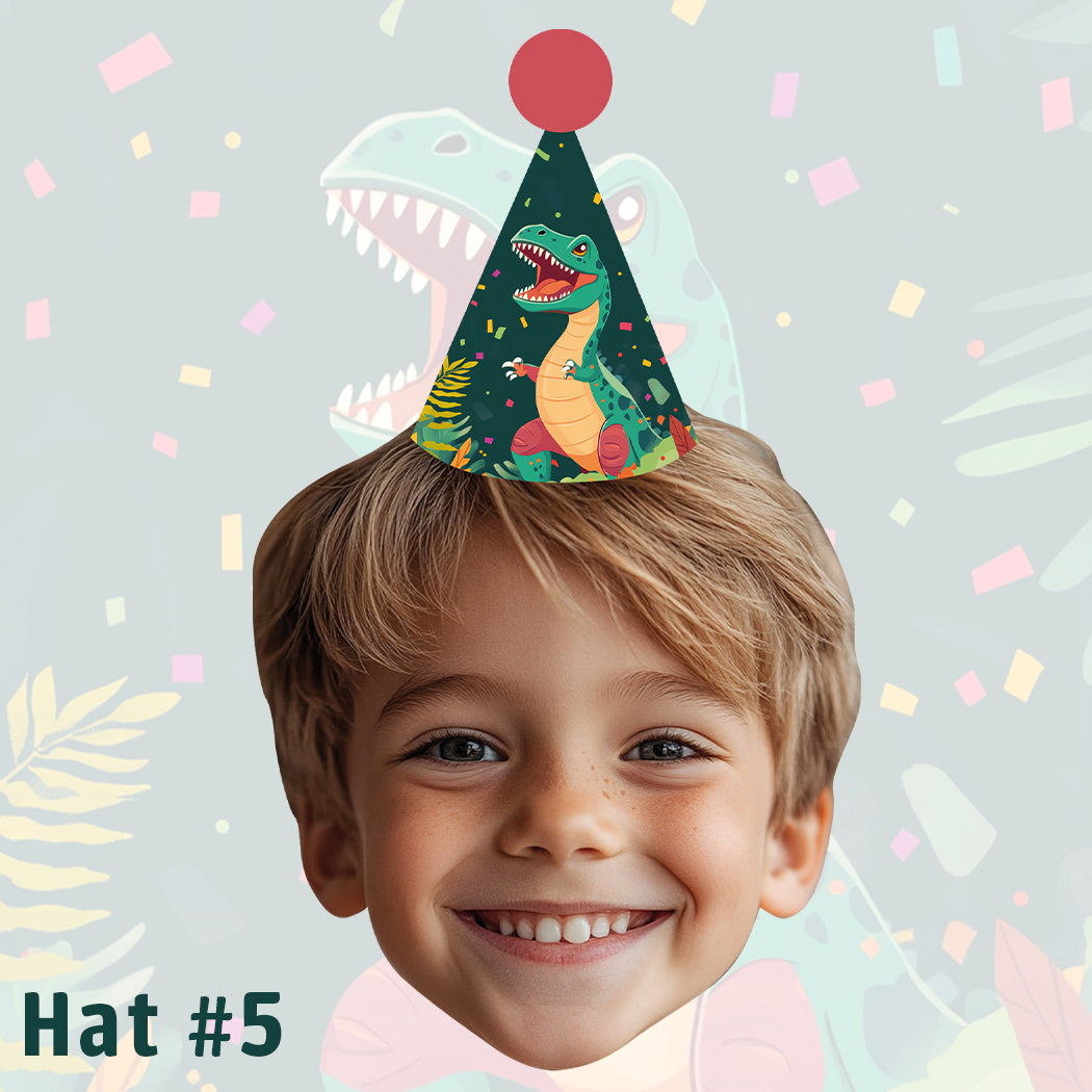Personalised Dinosaur Party Hat Banner #5