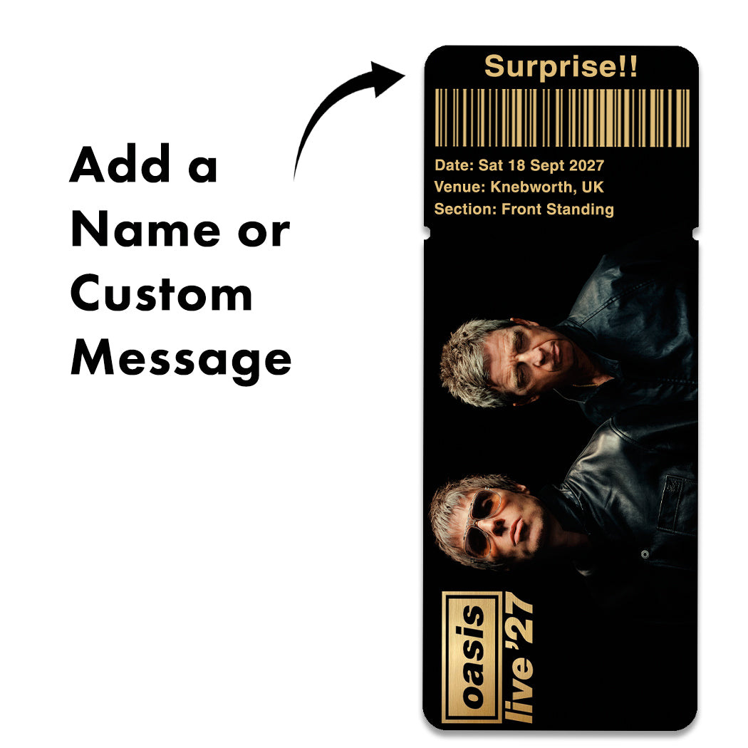 Personalised Oasis Live ’27 Souvenir Ticket | Oasis Concert Gift