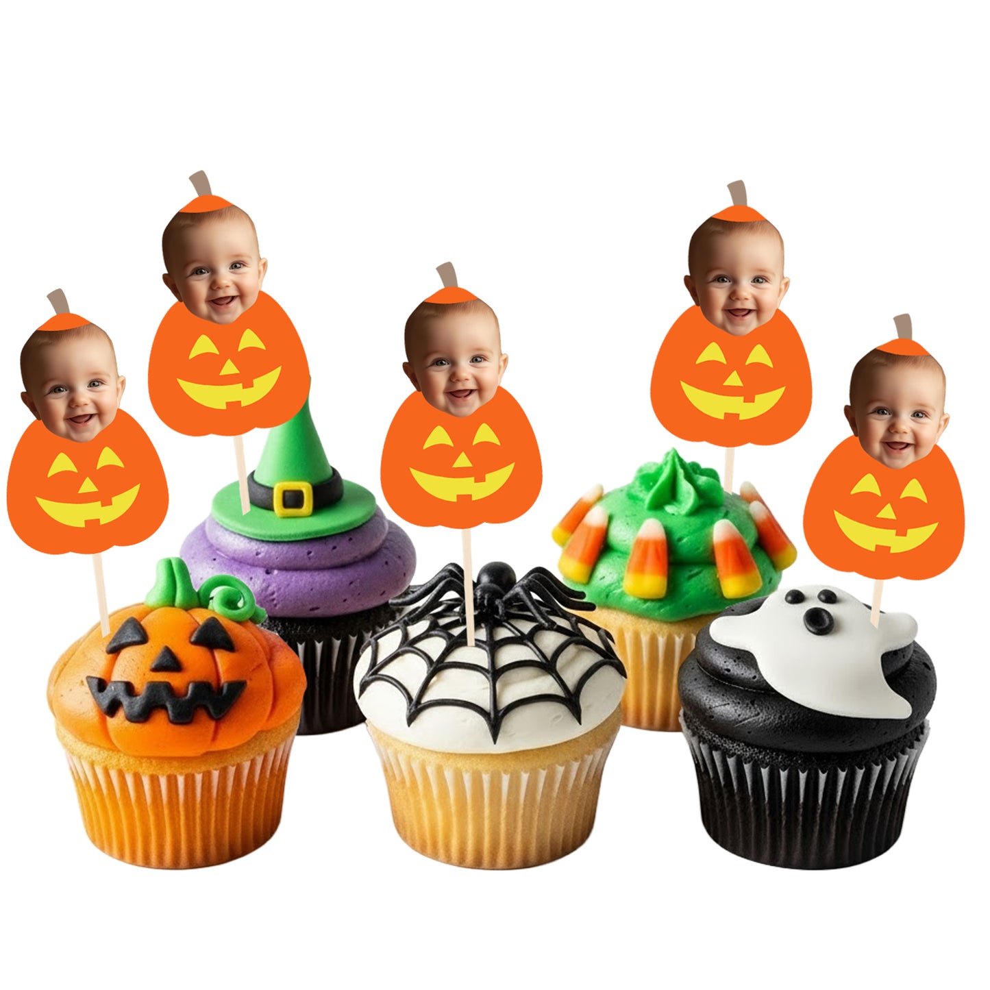 Personalised Pumpkin Halloween Cake Toppers