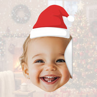 Personalised Santa Hat Sticker Festive Tree Background Christmas Gift