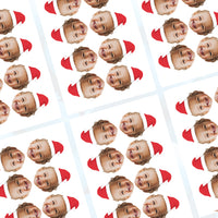 Personalised Santa Hat Sticker White Background Christmas Gift Medium set of 8