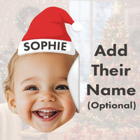 Personalised Santa Hat Sticker Festive Background Christmas Gift Add Their Name