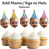 Personalised Party Hat Cake Toppers