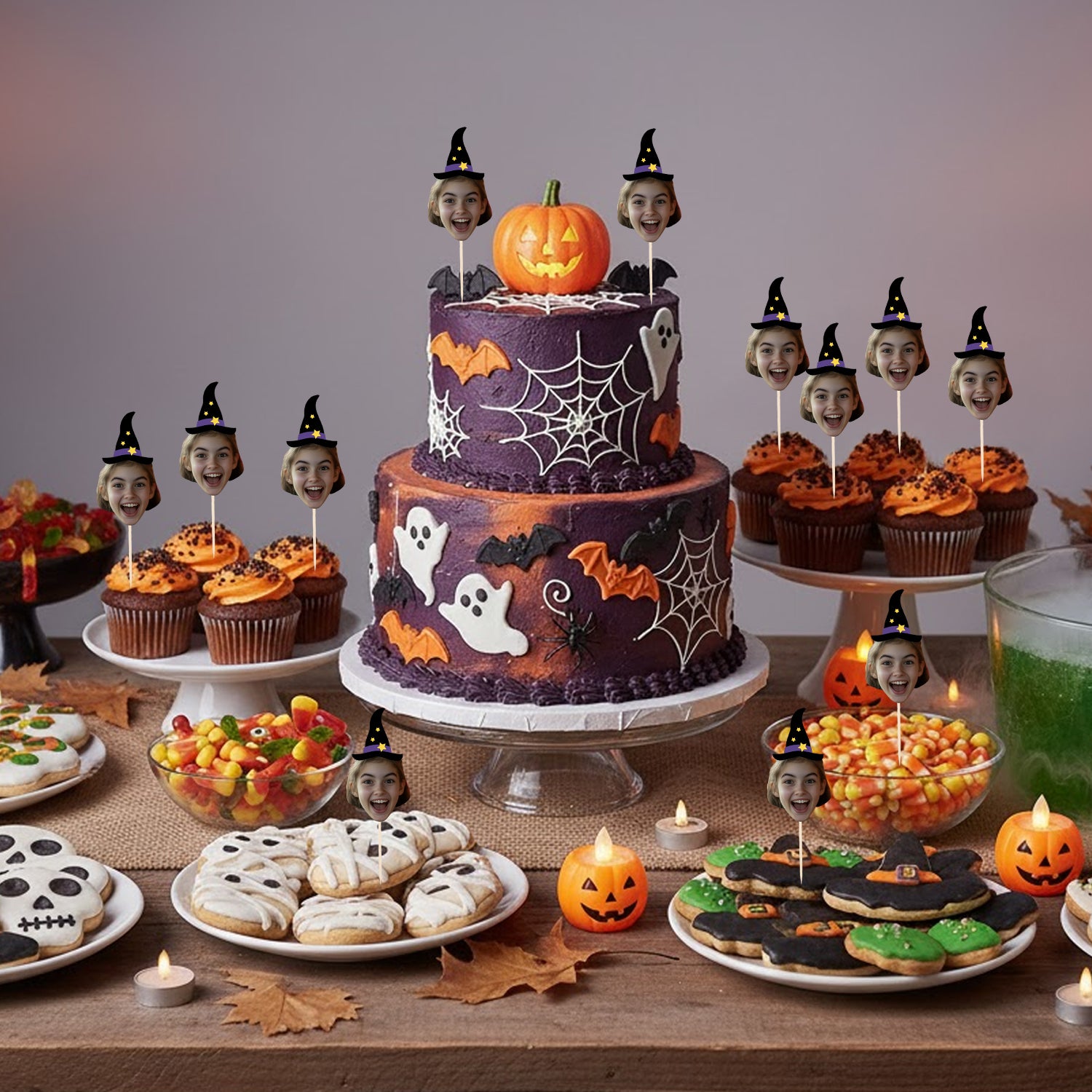 Personalised Witch Hat Cake Toppers